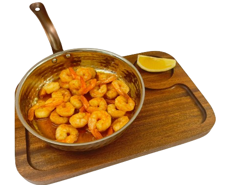 Shrimps in butter sauce